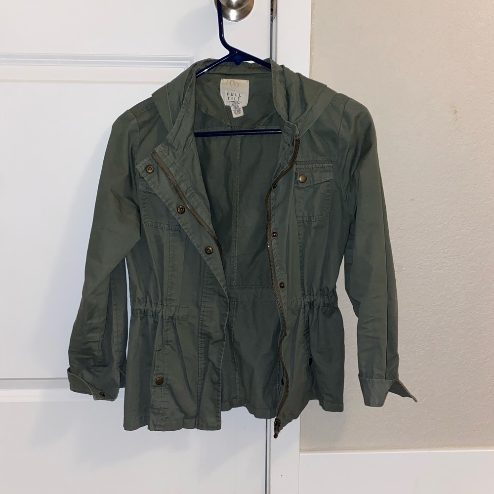 Girls XL Tillys (Full Tilt) green army jacket
